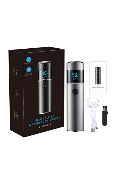 Choice ماكينة حلاقة كهربائية صغيرة محمولة فضية اللون للرجال، مقاومة للماء بمع...