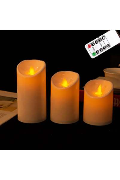 Choice Type B Remote Control Moving Wick LED Candles Pack of 3, Realistic Fla...
