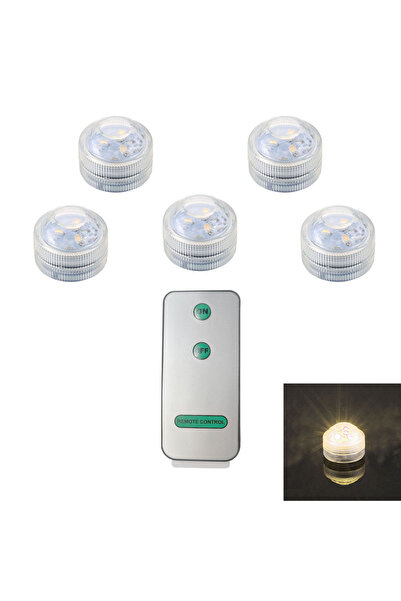 Choice 5 مصابيح LED بيضاء دافئة قابلة للغمر مع جهاز تحكم عن بعد، مصباح حمام س...