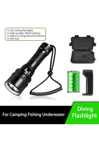 Choice مصباح غوص LED قوي W8773-T6 فائق السطوع T6/L2، مصباح احترافي تحت الماء،...