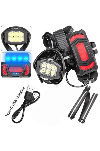 Choice PB-06 LED Chest Front Multi-Lamp Red Warning USB Rechargeable Night Ru...