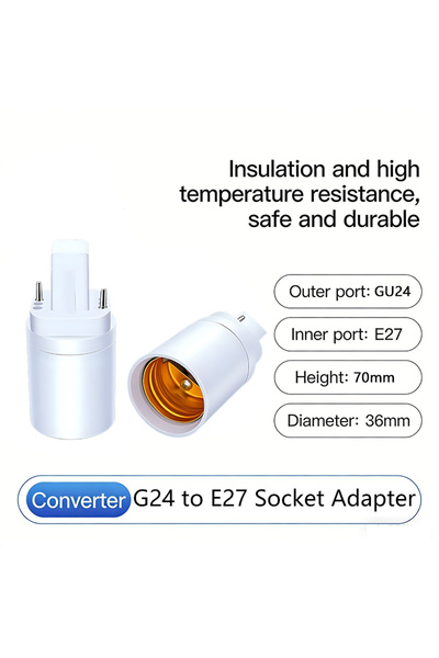 Choice محول من G24 إلى E27 لتحديث مصابيح الفلورسنت المدمجة إلى مصابيح LED - م...