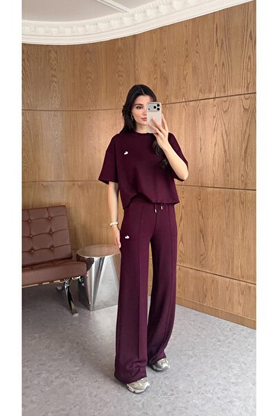 HAZELANNA Burgundy Double Modal Set