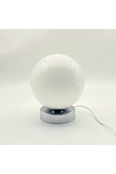 Choice white A nameless store, a round-shaped vintage table lamp, a simple be...