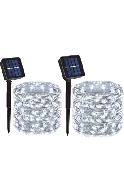Choice 7M-50Leds أبيض، قطعتان، 50-300 مصباح LED، أضواء زينة خارجية تعمل بالطا...