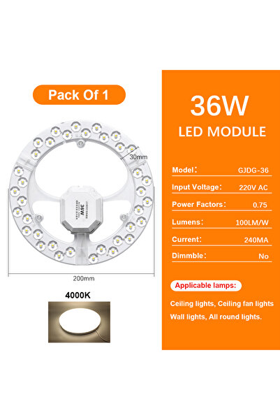 Choice وحدة استبدال إضاءة السقف LED محايدة 36 واط، لوحة LED 220 فولت، لوحة إض...
