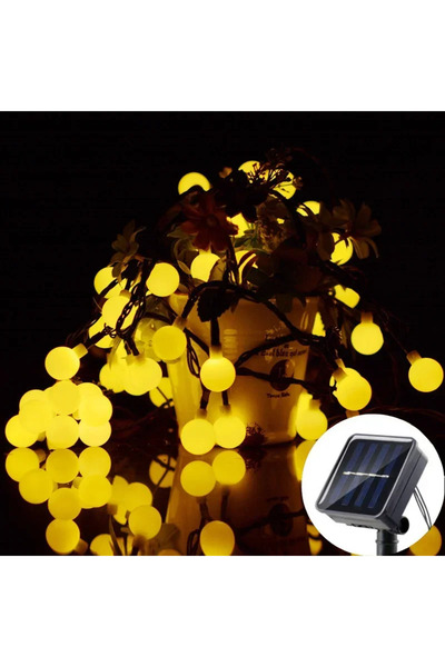 Choice سلسلة إضاءة خارجية تعمل بالطاقة الشمسية بطول 12 مترًا، مزودة بـ 100 مص...