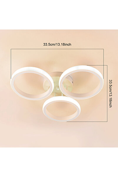 Choice changeable 3Rings Modern Ceiling Lights 3 Rings Dimmable Chrome LED Ce...