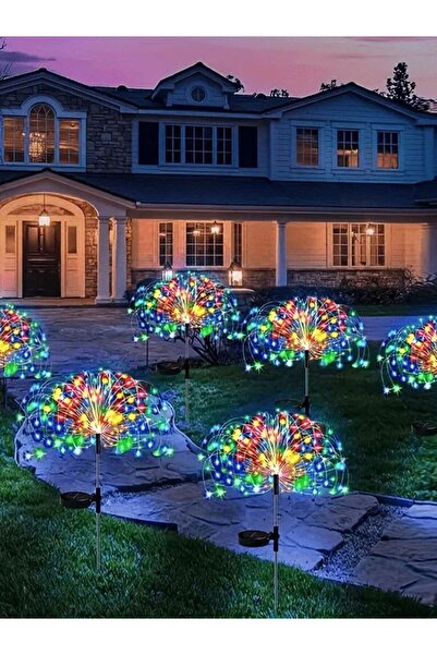 Choice مصباح شمسي ذكي ملون بقوة 51-60 واط، مزود بـ 60 مصباح LED، مع عمود إنار...