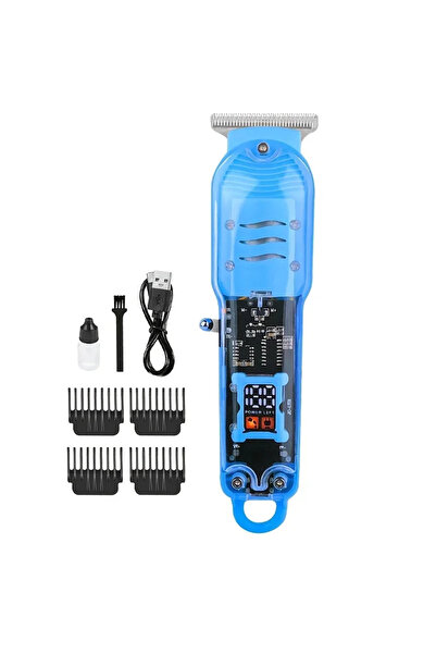 Choice ماكينة حلاقة شعر كهربائية شفافة زرقاء اللون، ماكينة تشذيب شعر احترافية...