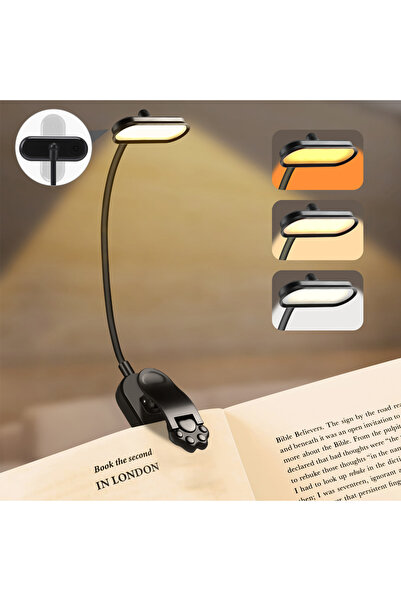 Choice مصباح قراءة صغير قابل لإعادة الشحن بمنفذ USB، مزود بمشبك LED بيضاوي ال...