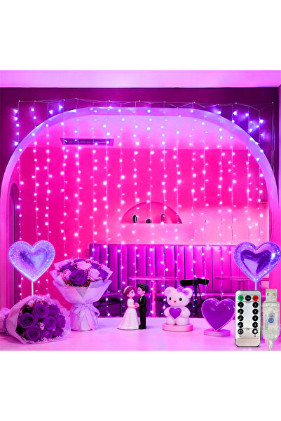 Choice 3Mx1M 100LED Pink Holiday Party Decoration LED 8 Mode Christmas Light ...