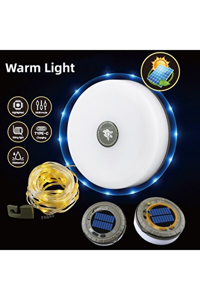 Choice أضواء شمسية دافئة للتخييم في الهواء الطلق، سلسلة إضاءة بطول 10 أمتار، ...