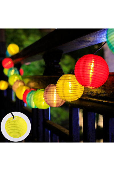 Choice فانوس ملون بطول 5 أمتار مزود بـ 20 مصباح LED، يعمل بالطاقة الشمسية، سل...