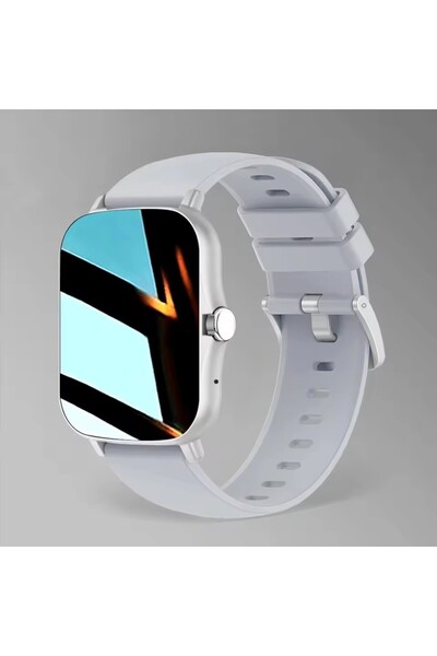 Choice ساعة ذكية فضية جديدة بشاشة عالية الدقة 2.01 بوصة، تدعم الرد على المكال...