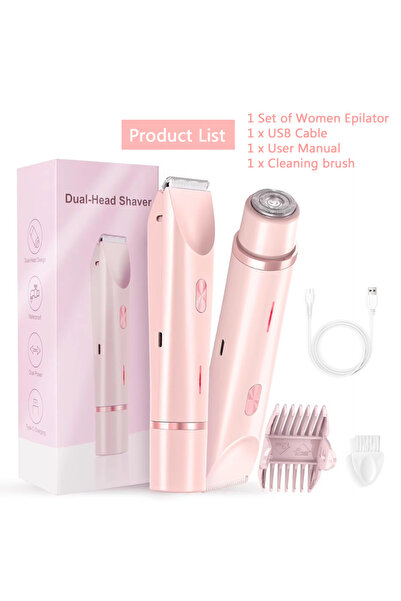 Choice ماكينة حلاقة كهربائية نسائية ZB-0236L 2 في 1 برأسين، غير مؤلمة، لتشذيب...