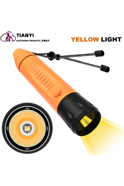 Choice مصباح غوص أصفر ثابت التركيز يعمل ببطارية ليثيوم 18650