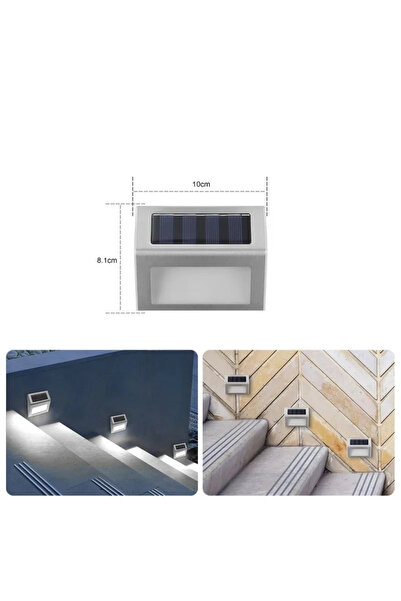 Choice WHITE 3LED Step Light Stainless Steel Solar Fence Lights Waterproof Ou...