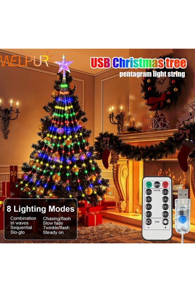 Choice سلسلة إضاءة LED متعددة الألوان بطول 2 متر من 3M لأشجار عيد الميلاد، عل...