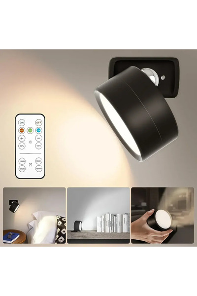 Choice black Magnetic LED Wall Light Rechargeable Reading Lights 360° Rotatio...