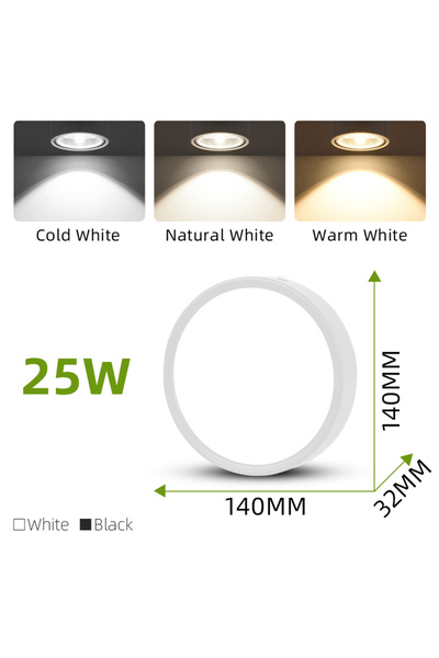 Choice5 3 Color Switchable White shell 25W Led Downlight Spot House Renovatio...