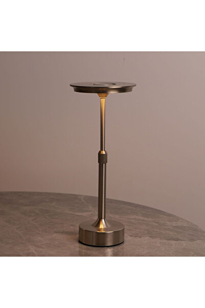 Choice مصباح طاولة LED فضي قابل للتغيير، قابل للشحن اللاسلكي، مناسب للمطاعم و...