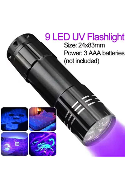 Choice 9 Led purple light 365/395nm UV Flashlight Zoomable Ultra Violet Torch...