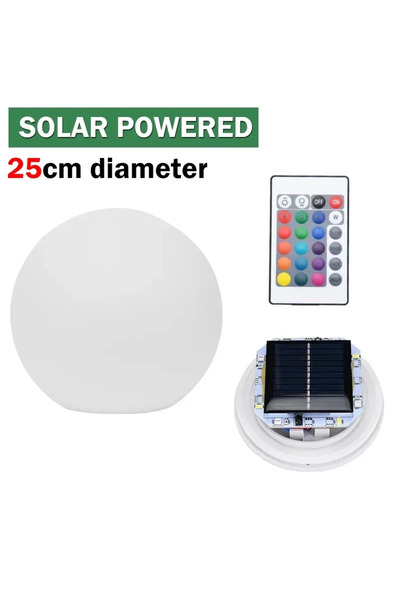Heinast Diameter-25cm LED Ball Light Solar Lamp Outdoor Lawn Lamp Luminous Ba...