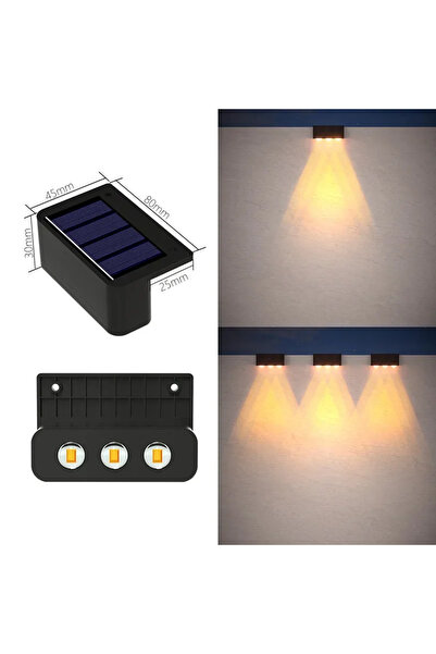 Choice مصباح جداري شمسي دافئ بثلاثة مصابيح LED، قطعة واحدة، أو قطعتين، أو أرب...