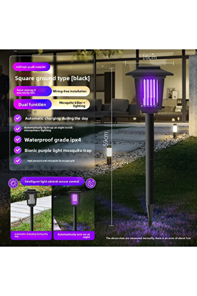 Choice Square Solar Bug Zapper Outdoor Flying Insect Killer Hang or Stake in ...