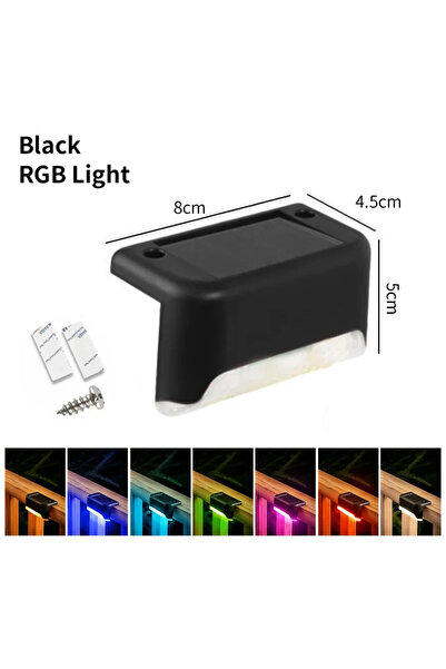 Choice 4 قطع من مصابيح سطح السفينة الشمسية السوداء RGB، قطعة واحدة، 4 قطع، مص...