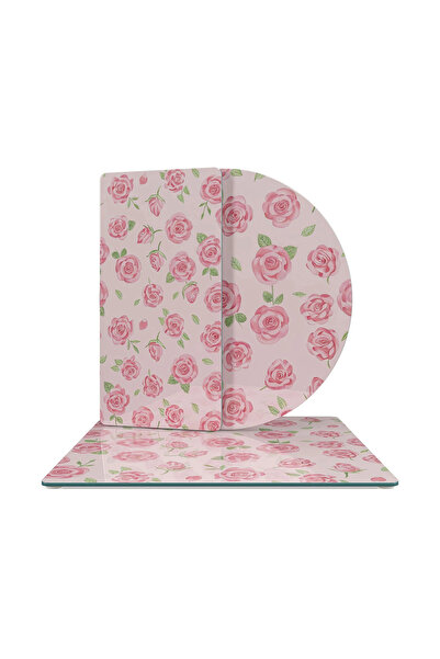 Decovetro Glass Presentation Serving Plate 3-Piece Mixed Set Love Series Rose...