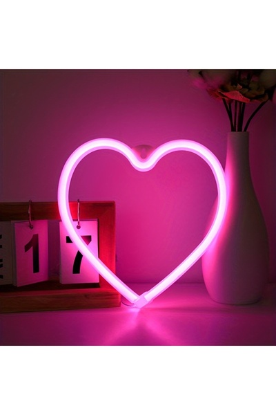 Choice Pink 1 Piece, Love-Shaped Neon Light, USB or Battery Powered, Suitable...