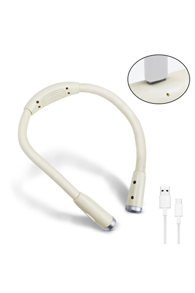 Choice مصباح قراءة معلق للرقبة قابل لإعادة الشحن - مزود بإضاءة LED بيضاء، قاب...