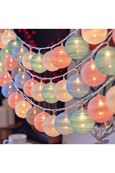 Choice سلسلة أضواء ليلية خيالية من كرات القطن على شكل ماكارون، بطول 3 أمتار و...