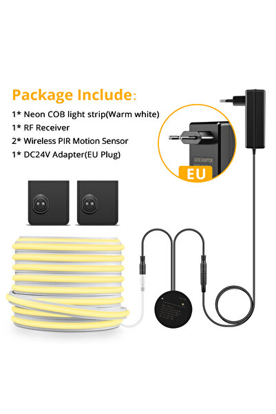 Choice 3M LED Set Warm-2 Sensor-EU NEW 10M 5M Set Solid COB Neon LED Strip Li...