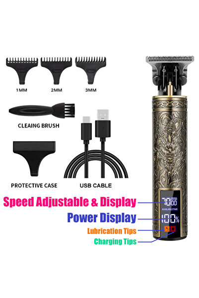 Choice ماكينة حلاقة شعر رجالية قابلة لإعادة الشحن من دراغون، طراز T9، بتصميم ...