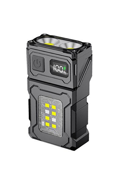 Choice Black LED Portable Flashlight Ultra-bright Rechargeable Hook-mounted H...