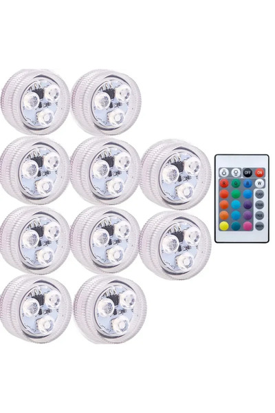 XIWANGFIRE وحدة تحكم واحدة، 10 مصابيح، 3 مصابيح LED RGB، مصباح غاطس يعمل بالب...