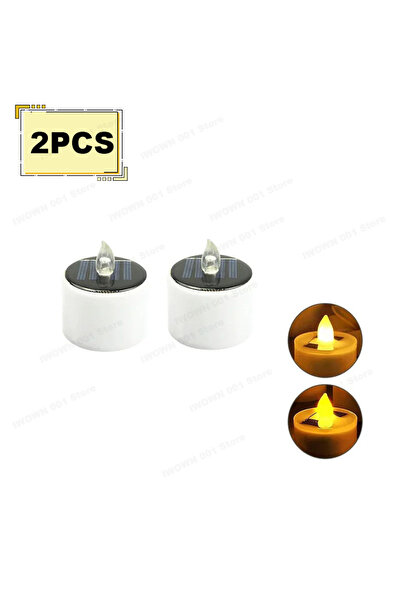 Choice شمعتان شاي تعملان بالطاقة الشمسية من WarmLight، إضاءة LED بدون دخان، إ...