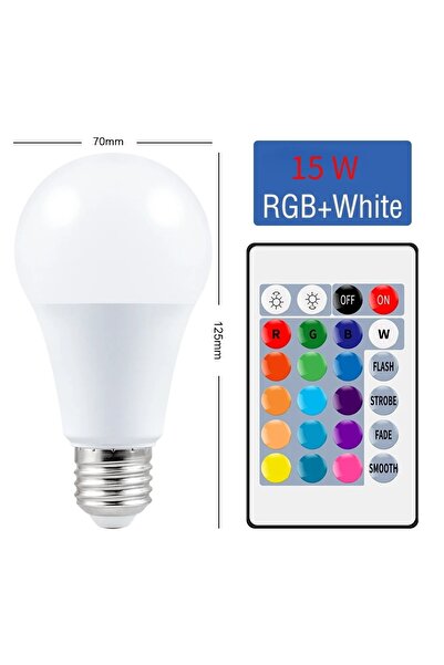 Choice 15W E27 Smart Lamp RGB LED Bulb Remote Control Adjustable16 Colors 4 M...