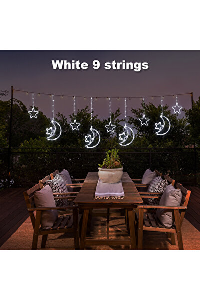 Choice WHITE LED Decor Light Solar Moon Star Lights String Light Outdoor Wate...