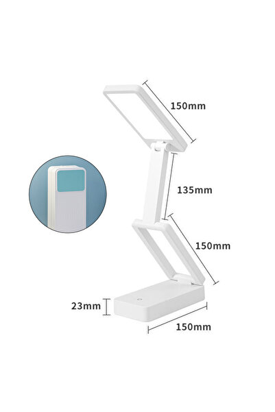 Choice مصباح مكتبي LED قابل للطي يعمل ببطارية قابلة للشحن، مزود بواقي خاص للع...