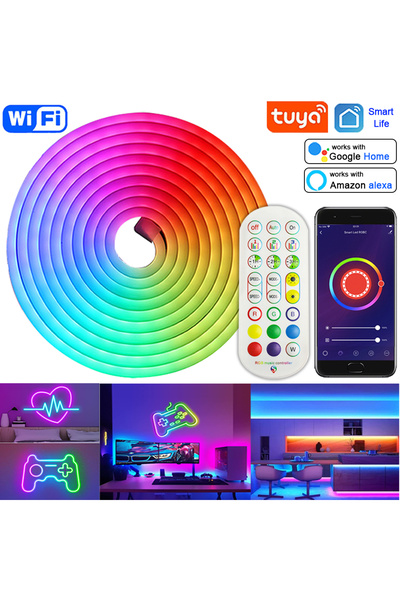 Choice 5m EU Plug Bluetooth Tuya Smart Life Neon Strip Light DC12V RGB Flexib...
