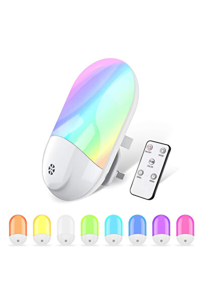 Choice EU Baby Night Lamp Warm LED Bedside Lamp with Plug-in Wall Remote Cont...