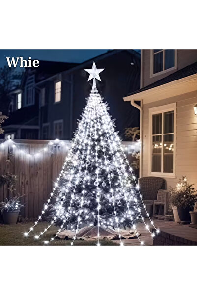 Choice 2M 200LED White Outdoor Solar Lights 280LED Solar Christmas Tree Decor...