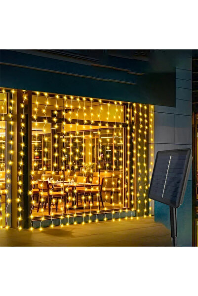 Choice ستارة إضاءة شمسية خارجية مقاومة للماء، 3x3 متر، 300 مصباح LED أبيض داف...
