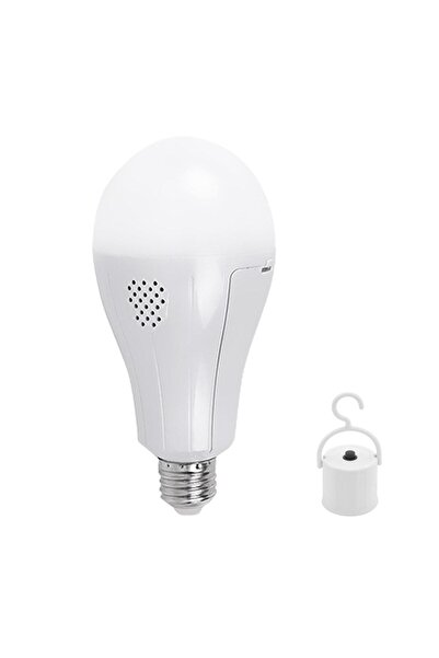 Choice مصباح LED أبيض بارد E27 بقوة 15 واط مع خطاف، مصباح طوارئ قابل لإعادة ا...
