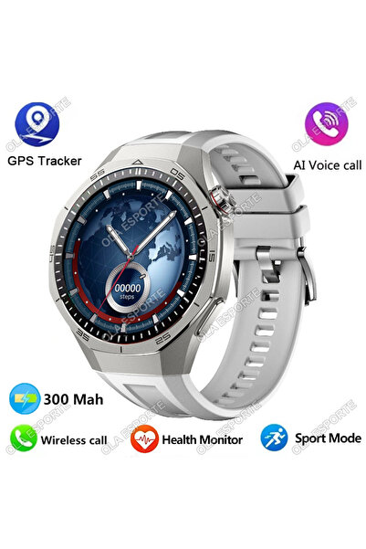 Choice1 GT5 Pro Silver 2025 New GPS NFC GT5 Pro Smart Watch Men HD AMOLED Scr...