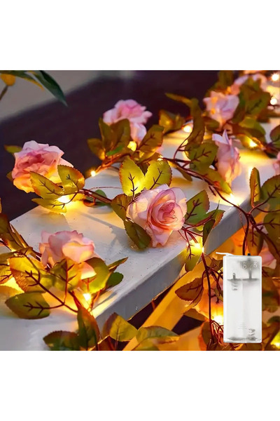 Choice 2M 20LED Warm White 2M Champagne Rose String Light Artificial Vine Fai...